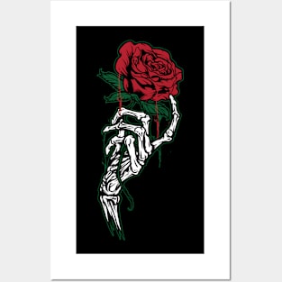 rose skeleton bone hand - Rose Lover Posters and Art